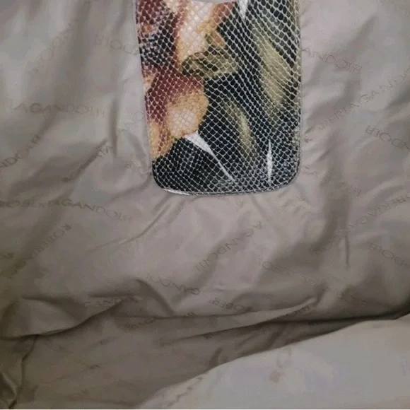 Roberta Gandolfi Italian Leather Tote Shoulder Bag Multicolor Floral with Pouch - Picture 8 of 11